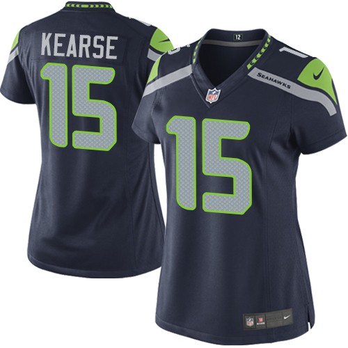 Women's Elite Jermaine Kearse Nike Jersey Navy Blue Home - #15 NFL Seattle Seahawks